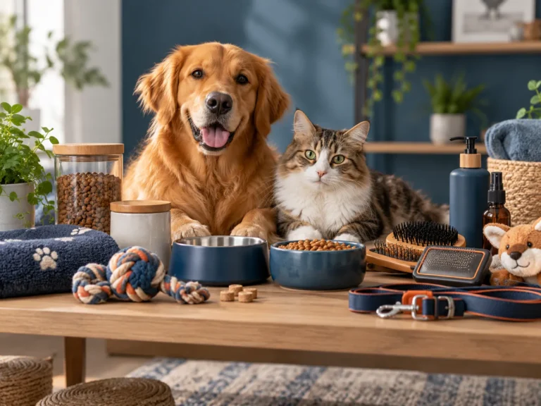 Praktische benodigdheden voor honden en katten bij Dierenschuur, van voeding en speelgoed tot verzorgingsproducten.