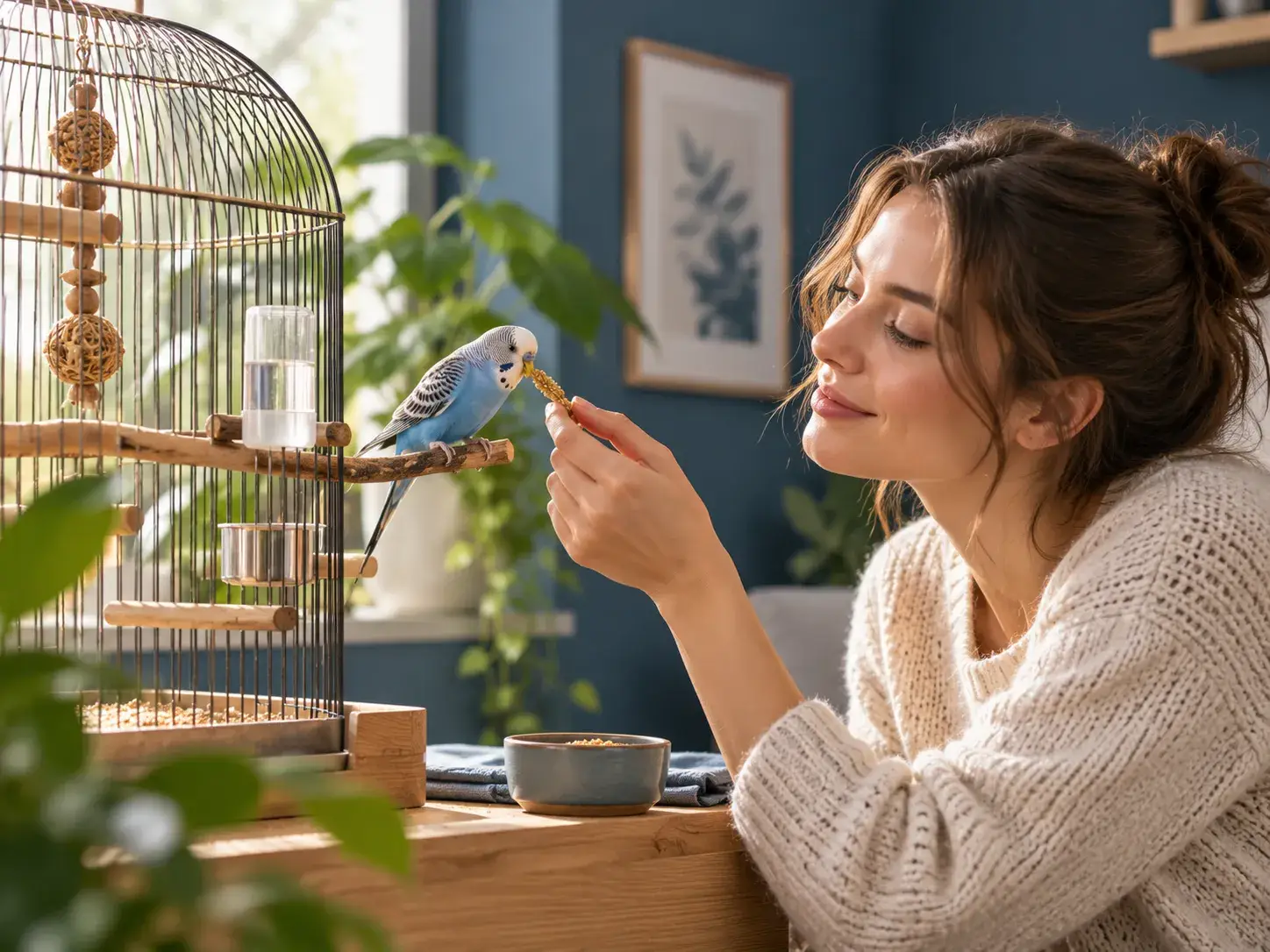 Dierenschuur toont hoe huisvogels met goede voeding, aandacht en een geschikte leefomgeving worden verzorgd.